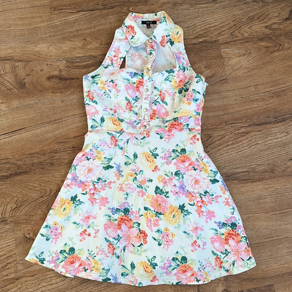 Alt. B Cute Vintage Cutout Mini Jean Dress